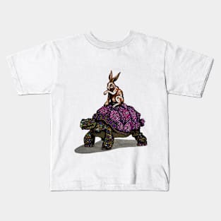 Wild hare vs tortoise Kids T-Shirt